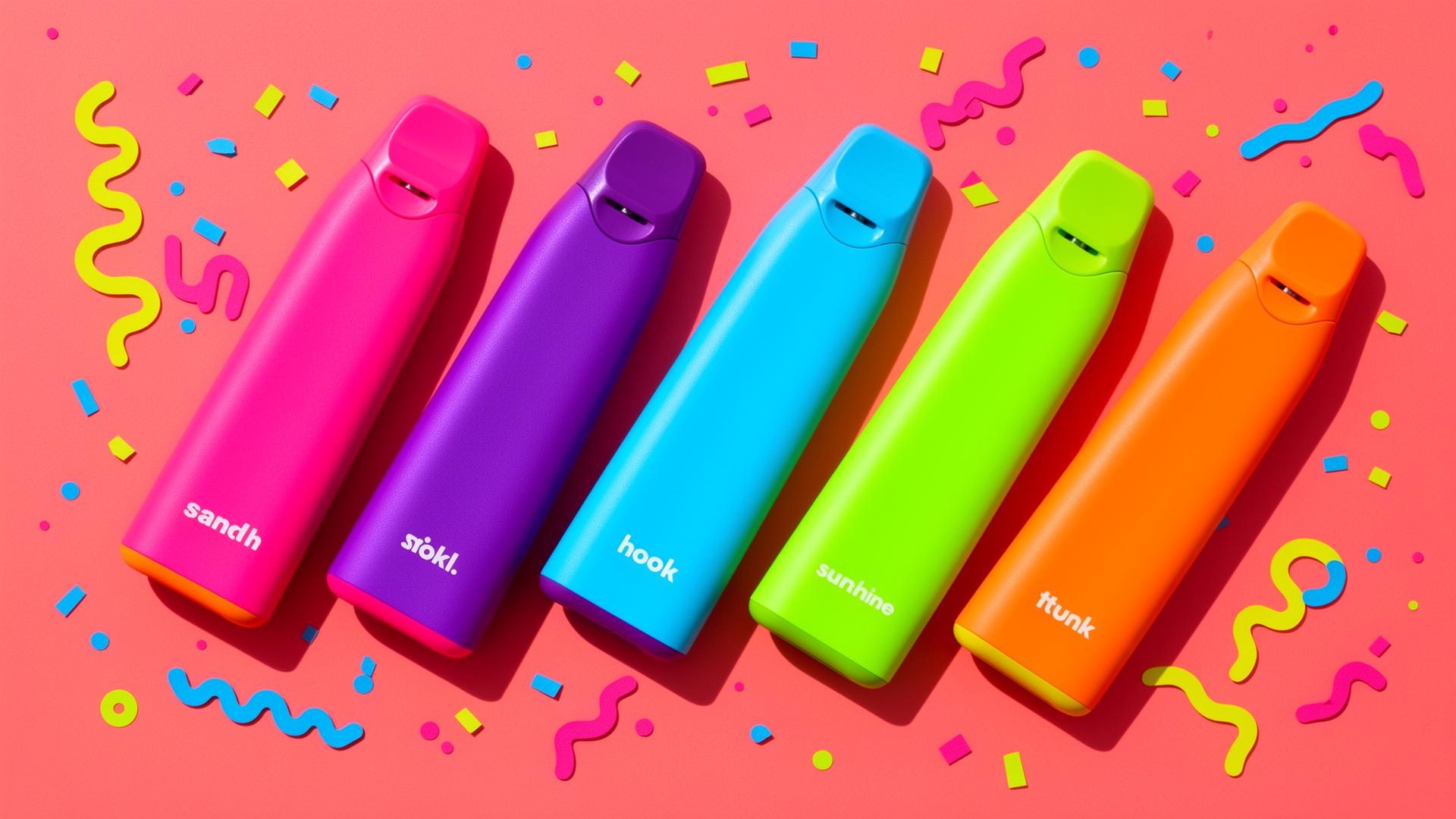 Colorful disposable vapes